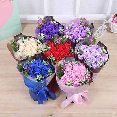 Harga yang bagus Grosir hadiah hari valentine sabun buatan bunga mawar karangan bunga untuk hadiah pernikahan on line