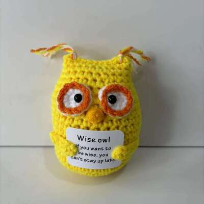 Harga yang bagus New Positive Potato Handmade Inspirational Crochet Knitted Doll Emotional Support Cute Knitted Positive Wise Owl on line