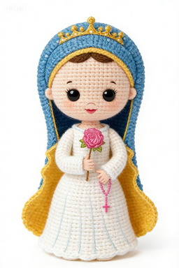 Harga yang bagus Kiva Handmade Crochet Saint Doll, Cute Religious-Style Plush Toy, Creative Hand-Knitted Doll on line