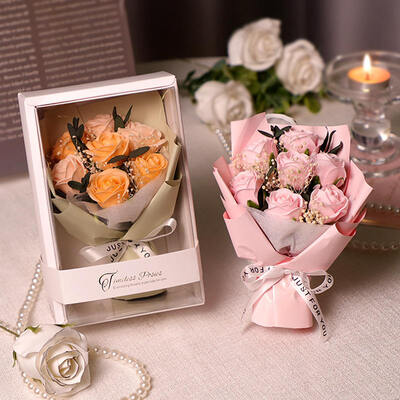 Harga yang bagus Buket Mawar Sabun Mini Mewah Kotak Hadiah Buket Kecil Bunga Sabun Jadi untuk Model Hadiah Kreatif Pacar Ulang Tahun Guru Valentine on line