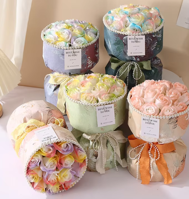 Harga yang bagus Buket Bunga Sabun Buatan Buatan Tangan Mewah Ramah Lingkungan Kotak Hadiah Sabun Beruang Mawar Merah Muda Mawar Hari Ibu Hari Valentine on line
