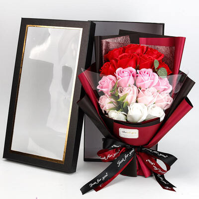Harga yang bagus Kotak Hadiah Bunga Sabun 18 Mawar Hadiah Bunga Kustom untuk Hadiah Multi-Festival Valentine Natal on line