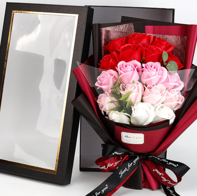 Harga yang bagus 18 Bunga Rose Sabun Buket Kotak Hadiah Bunga untuk Hari Valentine,Hadiah Hari Ibu on line