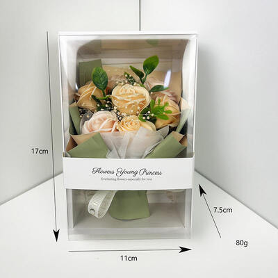 Harga yang bagus Handmade Tanabata Eternal Rose Soap Flower Bouquet Gift Box 17×12×5cm Handcrafted Soap Floral Present untuk Valentine Wedding Holiday Gifting on line