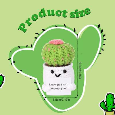 Harga yang bagus Positif Kaktus Crochet Super Soft Plush Mendorong Kentang Kartu Tanaman Pot Lucu Hidup Crochet Boneka Penghilang Stres Dekorasi Hadiah on line
