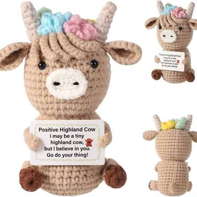 Harga yang bagus 100 Gaya Mini Potato Positif buatan tangan Inspirasi Crochet Doll Berliku Dukungan Emosi Hadiah Berliku Sapi Positif Highland on line