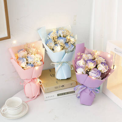 Harga yang bagus Hari Perempuan Kreatif Bintang Gypsophila Rose Sabun Bunga Buket 20cm Multi-warna dibungkus Mini Bunga Hadiah untuk Multi Festival Hadiah on line