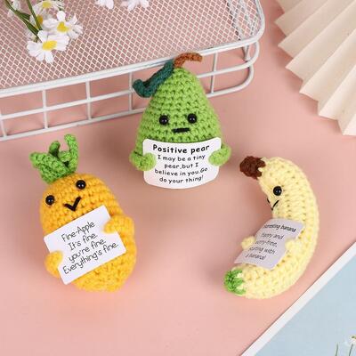 Harga yang bagus Wowei Dukungan Emosi Tanaman acar Boneka Crochet Hewan Mainan Mini Lucu Crochet Potato Positif Dengan Kartu Penegasan on line