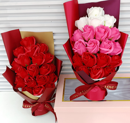 Harga yang bagus Rose Sabun Bunga Buket Kotak Hadiah Dengan Kartu Pesan Hari Ibu Wanita Hari Valentine Ulang Tahun Pernikahan on line