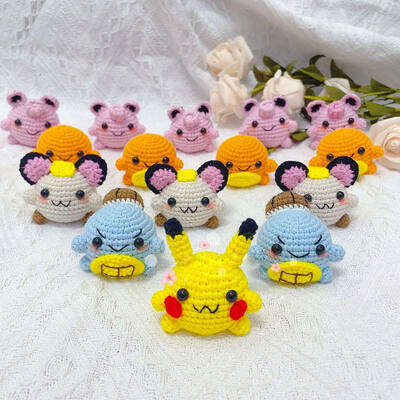 Harga yang bagus Grosir Custom Handmade Warna Cute Crochet Cartoon Boneka Cartoon Anime Karakter Handmade Crochet Toys on line