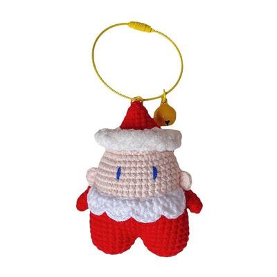 Harga yang bagus Boneka Rajutan Natal Baru Buatan Tangan Wol Rajutan Boneka Mini Santa Klaus Gantungan Kunci Ornamen Boneka Rajutan Kustom Mainan Rajutan on line