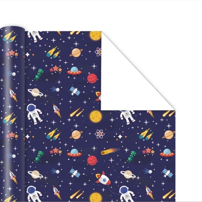 Harga yang bagus Astronot Cartoon Printing Matte Gift Wrap Paper Roll Untuk Hadiah Ulang Tahun on line