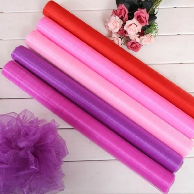 Harga yang bagus High Density Soft Silk Organza Fabric 100cm 150cm Dekorasi Pernikahan Tulle Gulungan on line