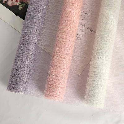 Harga yang bagus Polyester 50cmx5yards Florist Membungkusping Kertas Rainbow Mesh Gulungan Tahan Cuaca on line