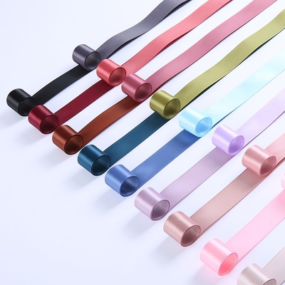 Harga yang bagus Pita Pembungkus Kado Grosgrain 1 Inci Dua Sisi 25mmX50 Yard Pita Satin on line
