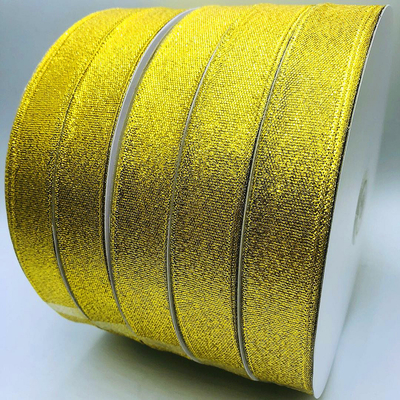 Harga yang bagus Pita Bungkus Kado Metalik Glitter Warna-warni Ukuran Kustom 12mm Pita Satin on line