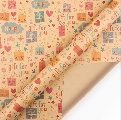 Harga yang bagus Multifungsi Brown Kraft Christmas Xmas Hadiah Membungkus Kertas Gulungan 50X70CM on line