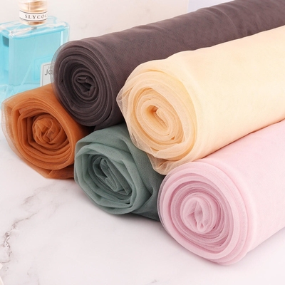 Harga yang bagus High Density Wedding Dress Tulle Fabric 160cm Bridal Illusion Mesh Fabric on line