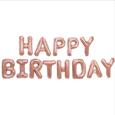 Harga yang bagus Selamat Ulang Tahun Spanduk Dekorasi Pesta Item 16 Inch Foil Surat Balon on line