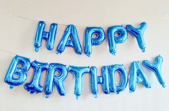 Harga yang bagus Balon Foil Selamat Ulang Tahun Alfabet 16 Inch Set Spanduk Selamat Ulang Tahun Dengan Tali on line