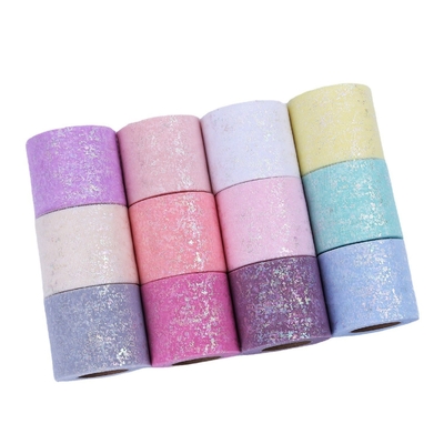 Harga yang bagus Polyester Organza Tulle Rolls Pola Glitter on line