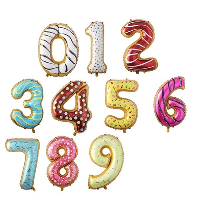 Harga yang bagus Pesta Donat Balon Foil Pesta Ulang Tahun Anak-anak 32 Inch Balon Foil Nomor on line